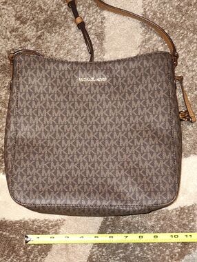 Michael Kors Brown MK Logo Crossbody with Gold Hardware